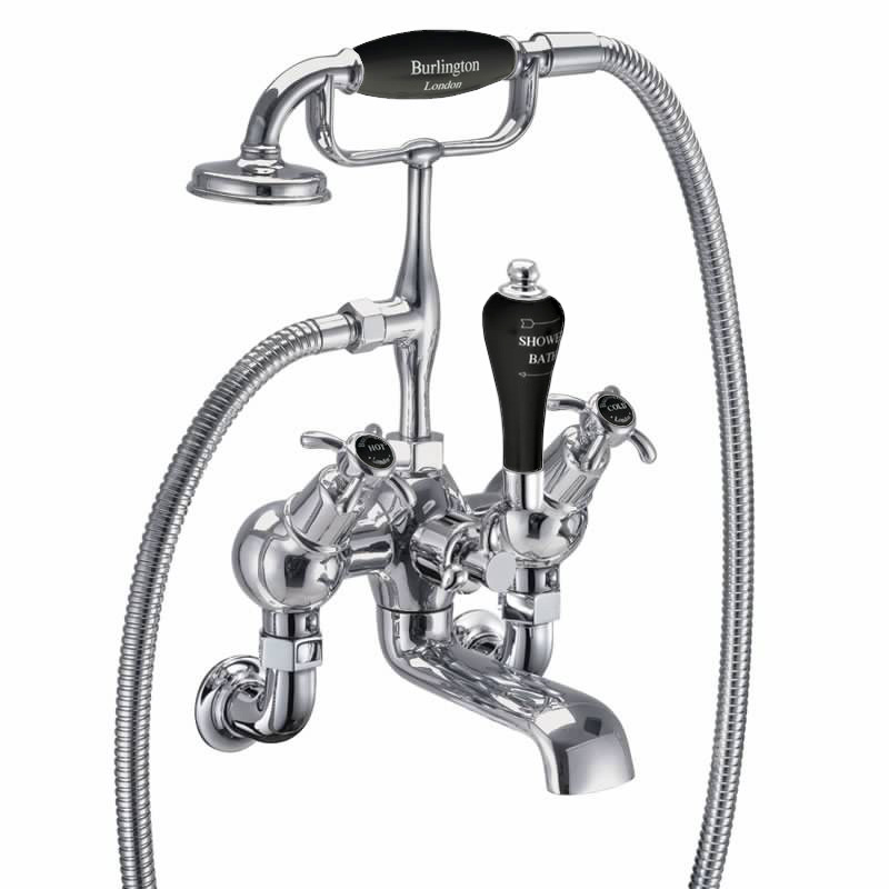 Anglesey angled bath shower mixer - wall mounted